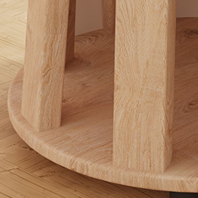 Stylish Round Ottoman Pure Color Faux Leather Water Resistant Standard Ottoman