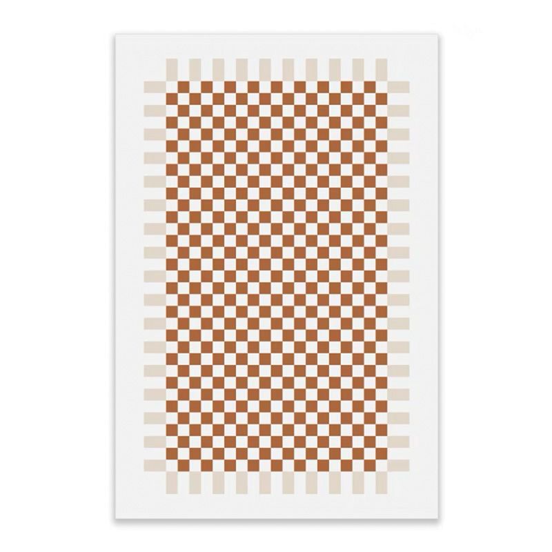Simplicity Area Rug Lattice Pattern Simple Rug Polyester Non-Slip Area Rug