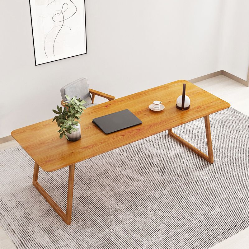 Rectangle Industrial Dining Table Solid Wood Fixed Table for Kitchen