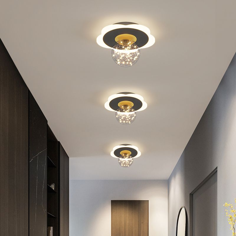 Moderner, minimalistischer, sphärischer, bündig montierter Deckenleuchter aus Glas, bündig montierter Deckenleuchter