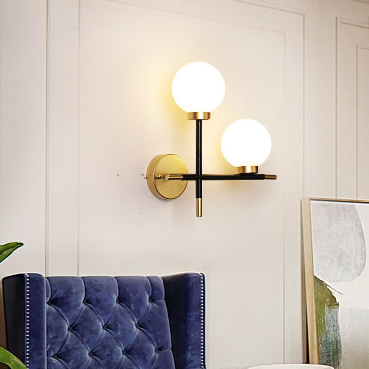 Modern Minimalist Style Global Wall Lighting Fixtures Sconce Light with Glass Shade for Living Room