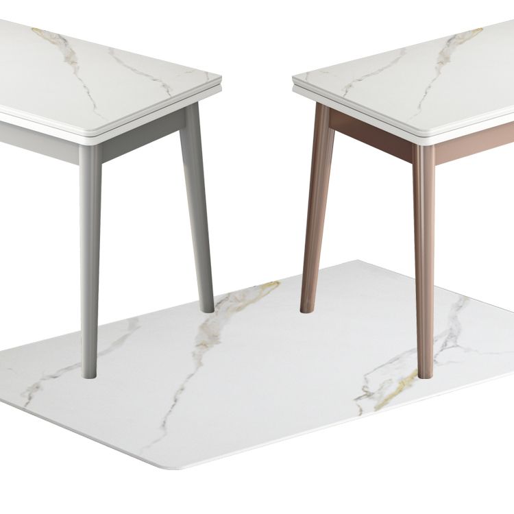 Modern Tempered Stone Top Dining Room Set 4 Legs Base for Kitchen