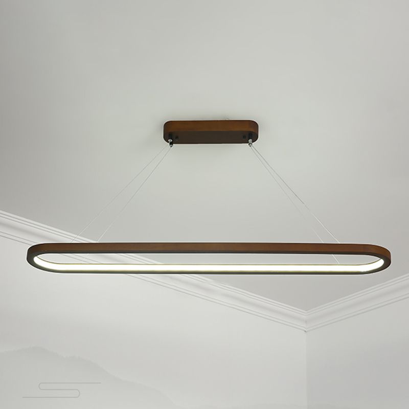 Contemporary Wood Kitchen Pendant Light Oval 1 Light Ceiling Pendant Light