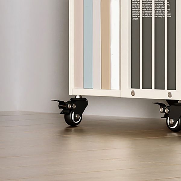 Modern Metal Bookshelf Pure White Standard Open Shelf Vertical Bookcase