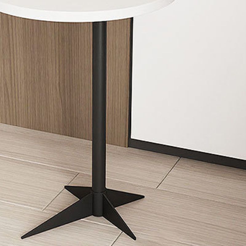 Modern Round Slate Side End Table Metal Pedestal Sofa Side Table
