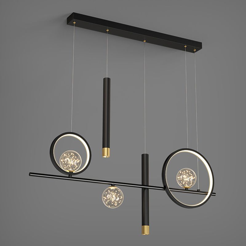 Silica Gel LED Island Light in Modern Creative Style Aluminium Linear Pendant Light for Dining Room