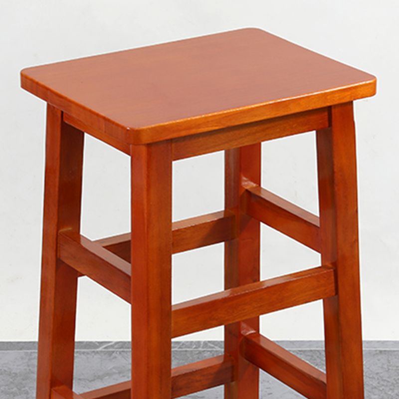 Backless Solid Wood Counter Stool Industrial Wooden Armless High Chair