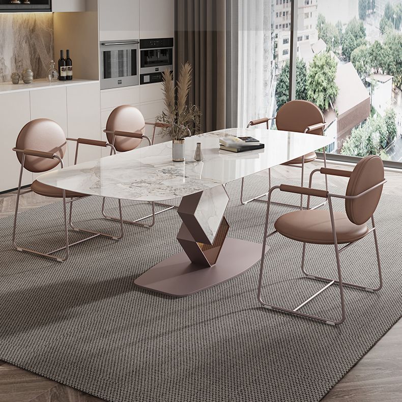 Glam Style Rectangle Sintered Stone Dining Set 1/4/5/7 Pieces Dining Set for Dining Areas