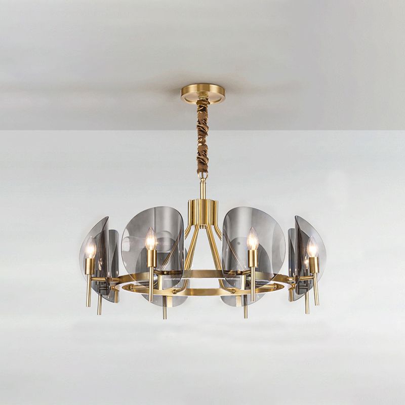 Nordic Metal Chandelier Geometric Pendant Lamps with Clear Glass for Living Room