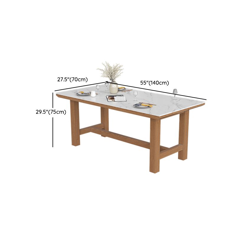 White Stone Top Table Set with Wooden Frame 1/2/5 Pieces Modern Dinette Set