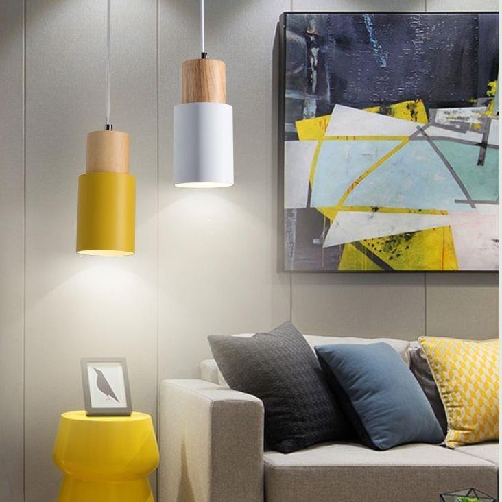 1 Cylindre lumineux Lights Hanging Lighttures Nordic Style Light For Restaurant