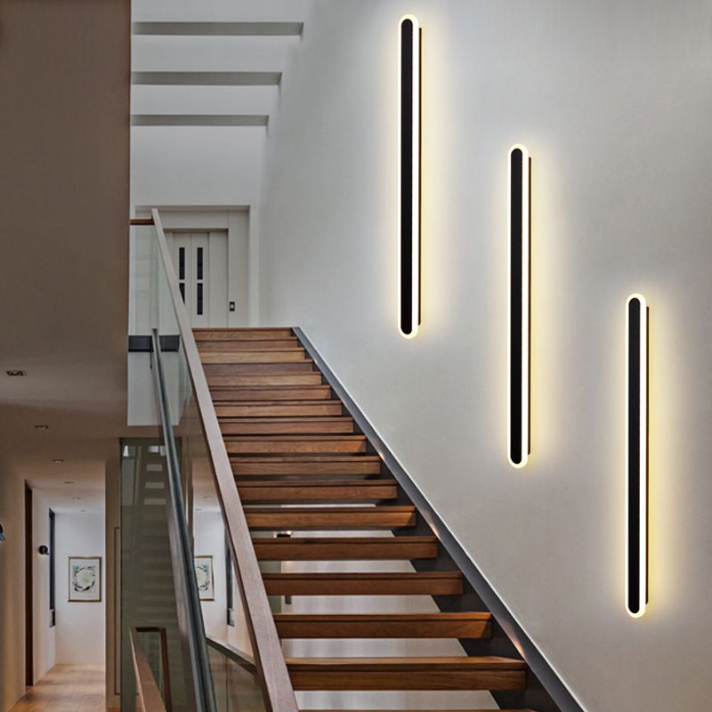 Metal Linear Shape Wall Light Modern 1-Light Wall Mount Fixtures