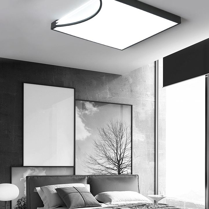 Acryl quadratische LED Deckenleuchte im modernen prägnanten Stil lackierte Eisen Flush Mount für Schlafzimmer