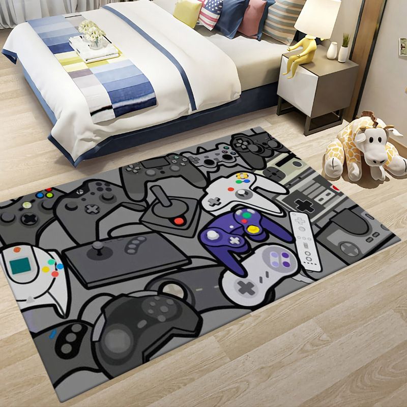 Game Controller Pattern Carpet Polyester Rug Washable Area Rug for Home Decoration
