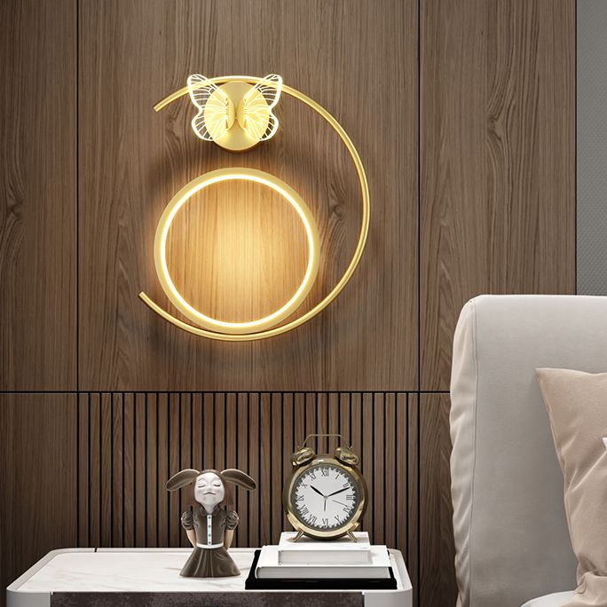 Round Shape Metal Wall Light Modern Style 3 Lights Wall Mount Light