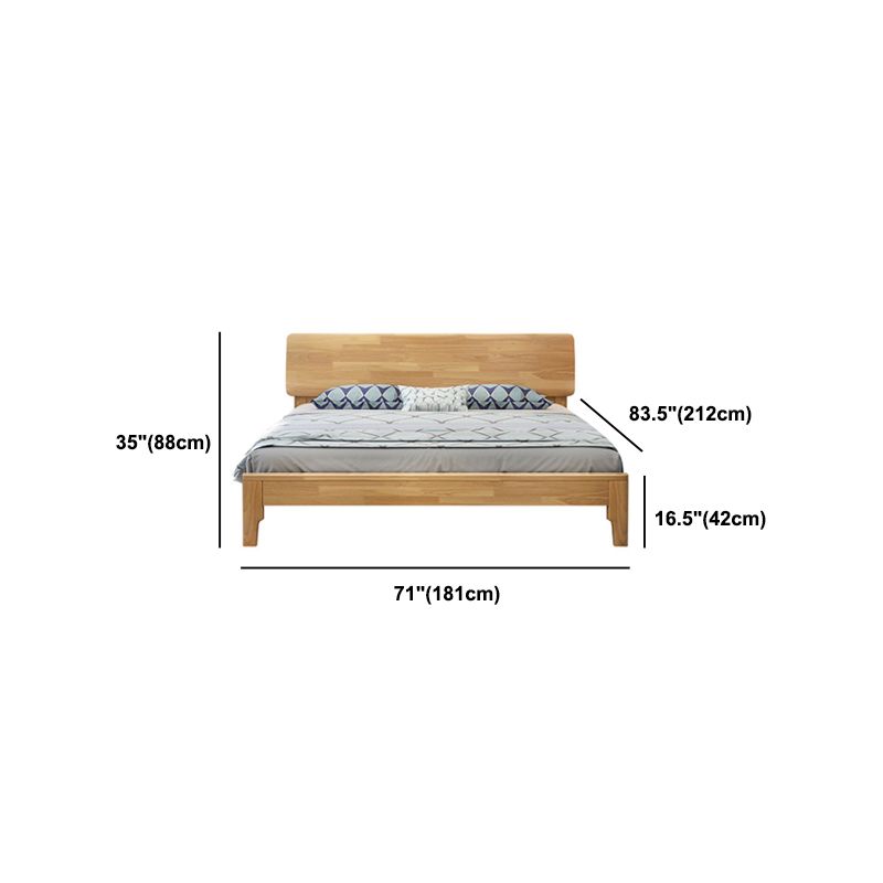 34.64" High Traditional Panel Bed with Storage Brown Rubberwood Bed