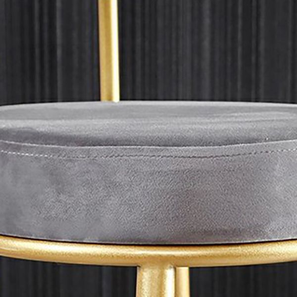 Glam Metal Barstool Fabric Backrest Counter Stool with Gold Base