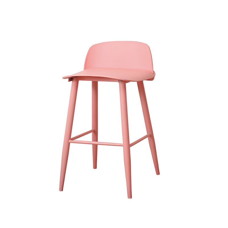 Coffee Shop Footrest Scandinavian Stool Matte Finish Plastic Barstool