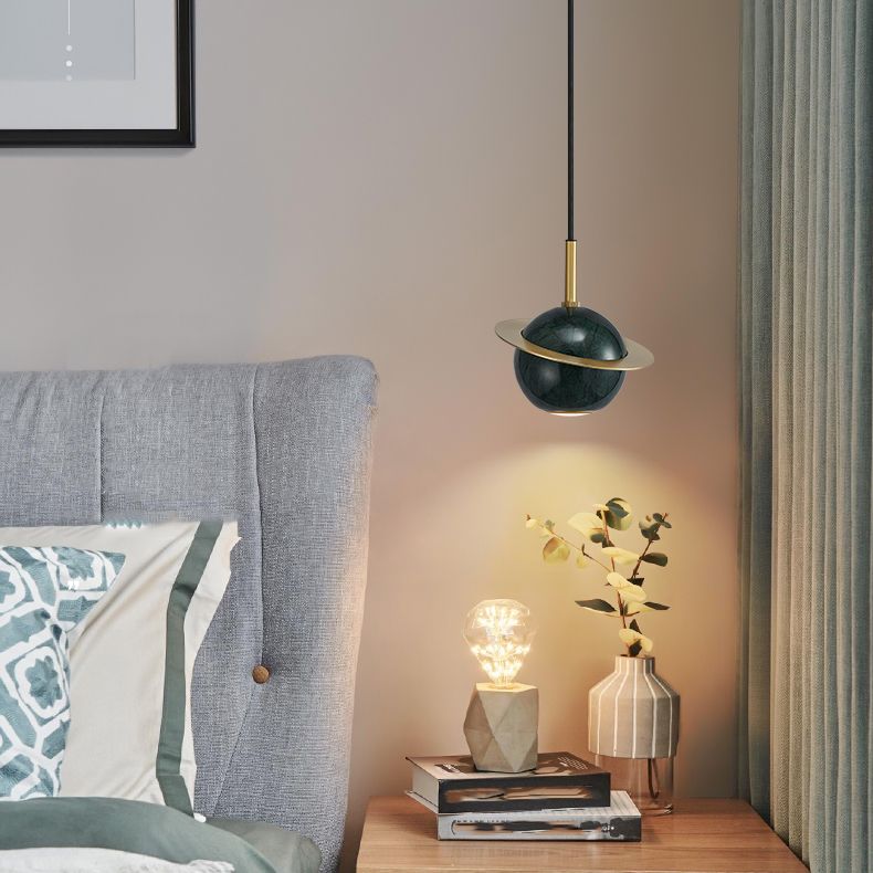 Pendentif en marbre géométrique Postmodern 1-bulbe petite lumière suspendue pour salle à manger
