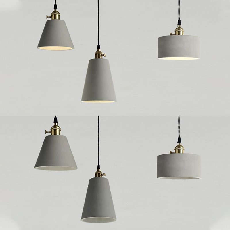 Gearceerde cement plafond suspensielamp moderne stijl grijze hanglampverlichting armatuur