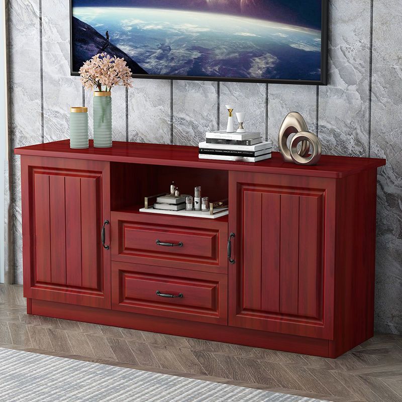 Scandinavian Style Wood 2-Door TV Stand TV Console with Shelf