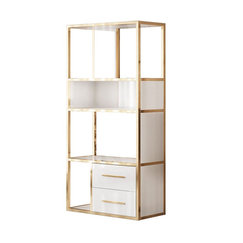 Glam Style Bookshelf Open Back Bookcase for Home Office and Study Room