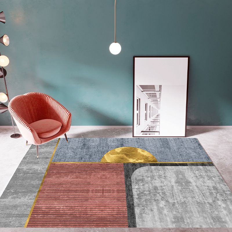 Luxury Geometry Print Carpet Polyester Rug Stain Resistant Area Carpet for Home Decoration