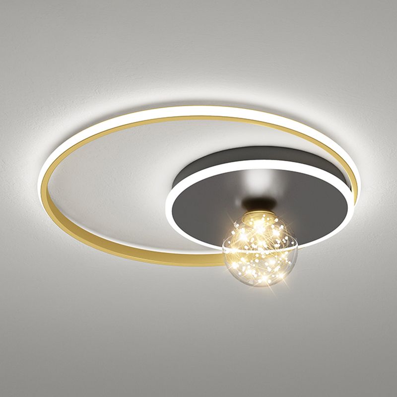 Modern Minimalist Style Geometric Flush Mount Ceiling Light Fixture Metal Flushmount Ceiling Lamp