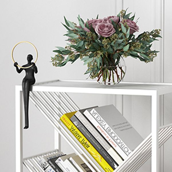 9.45"W Bookshelf Contemporary Style Bookcase for Study Room and Office