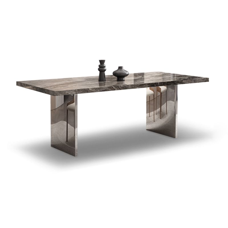 Glossy Brown Dining Table Set 1/4/5/7 Pcs Dinette Set with Faux Leather Chairs