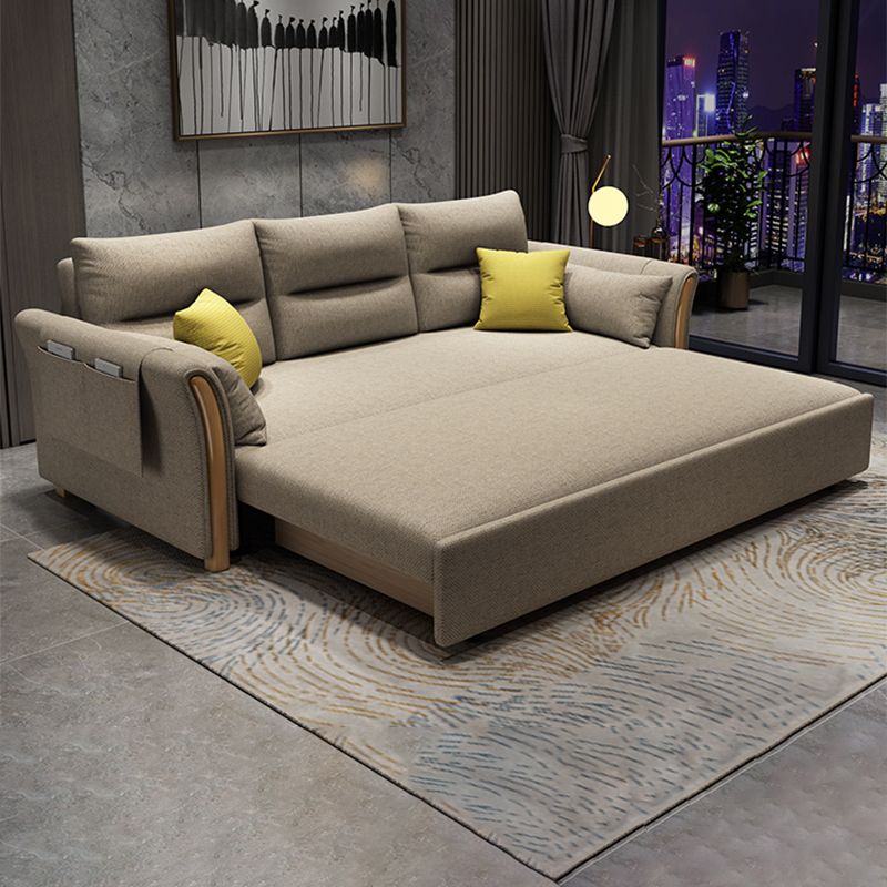 Convertible Contemporary Flared Arm Cotton Blend Bed Sofa Couch