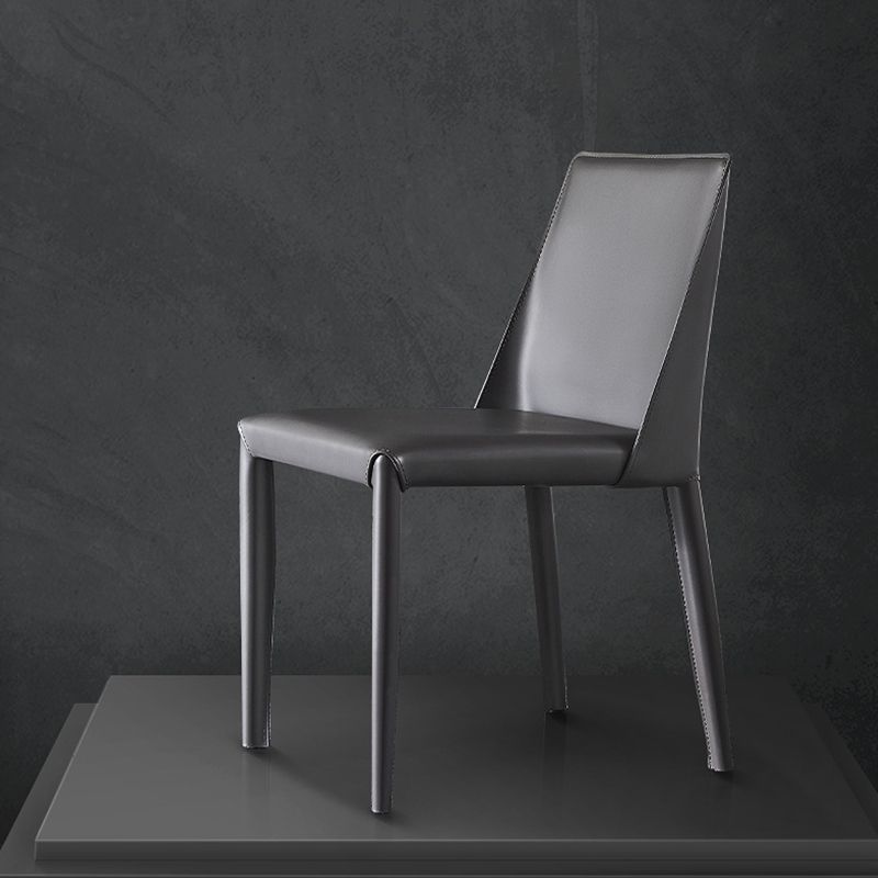 Industrial Faux Leather Dining Chairs Indoor-Outdoor Armless Chairs