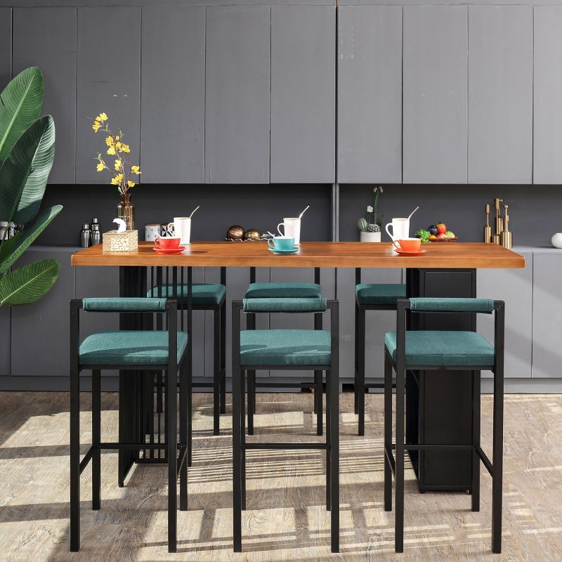 Industrial Style Bar Table Solid Wood Rectangle Bar Dining Table