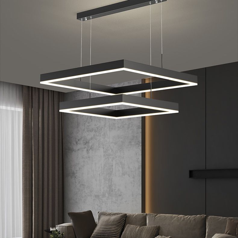 Luz de luz colgante cuadrada luces colgantes de metal modernas