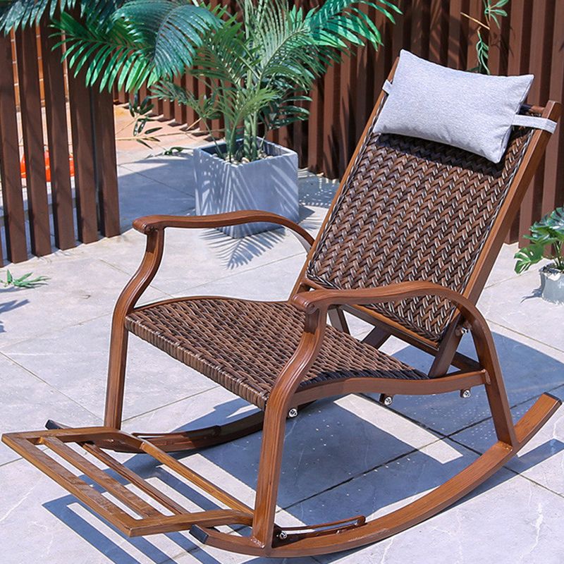 Contemporary Wicker Rocking Chair Reclining 24.8" Wide Rocker Chair for Porch