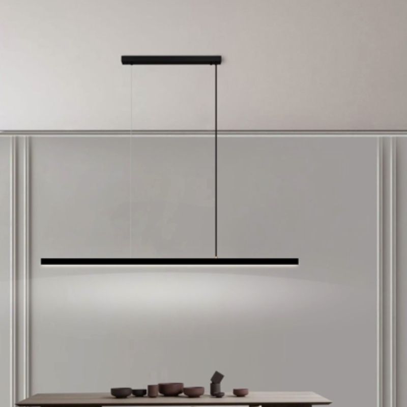 Simplicity Contemporary Island Light Metal Long Strip Hanging Light for Dining Room
