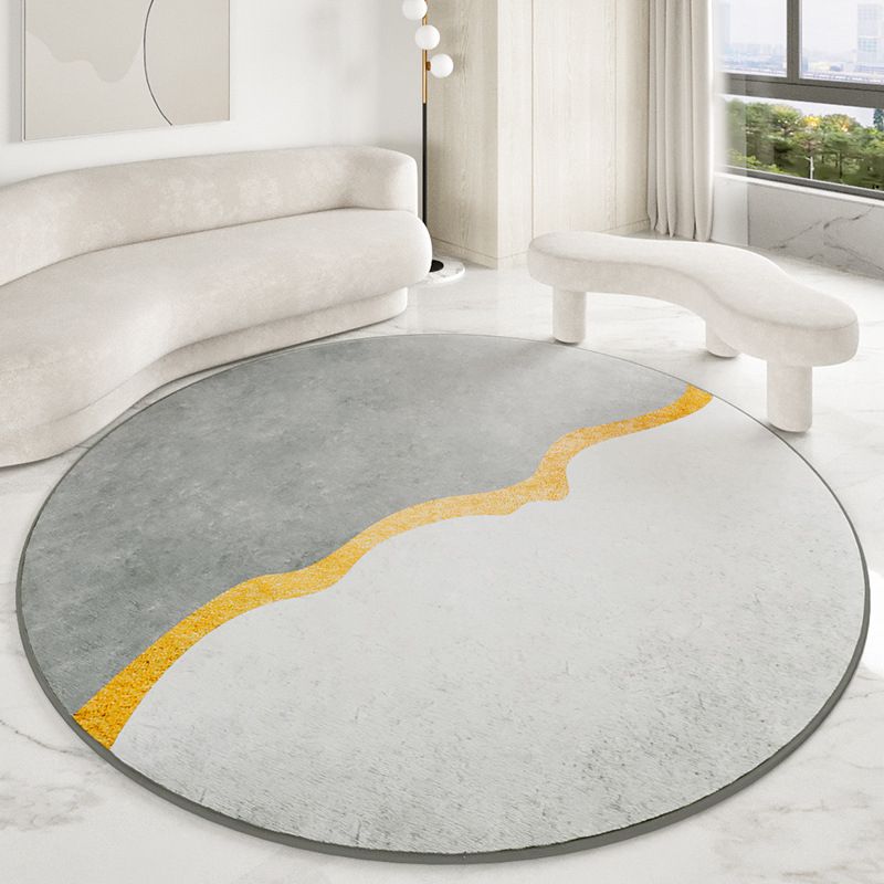 Colorful Modern Area Rug Green Color Block Carpet Stain Resistant Washable Rug for Living Room