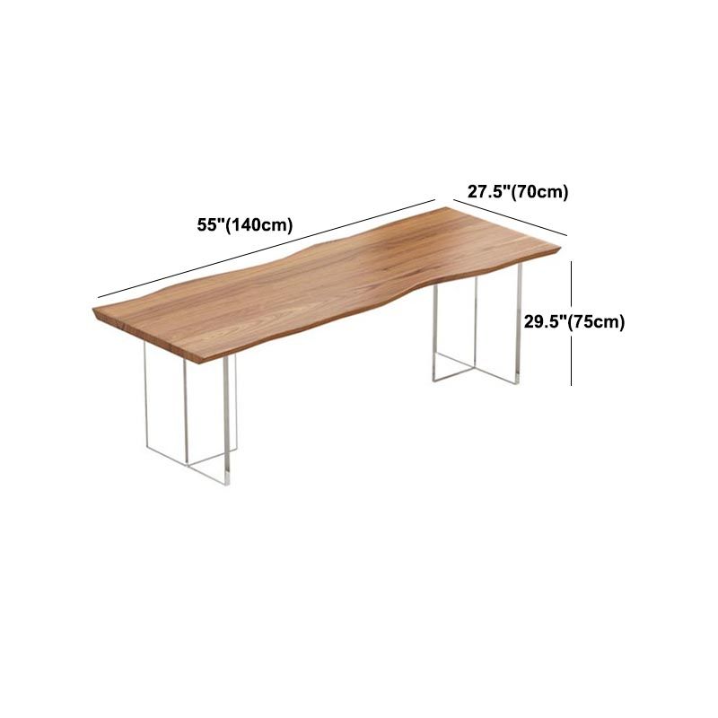 Contemporary Solid Wood Table for Restaurant Rectangle Table with Acrylic Base