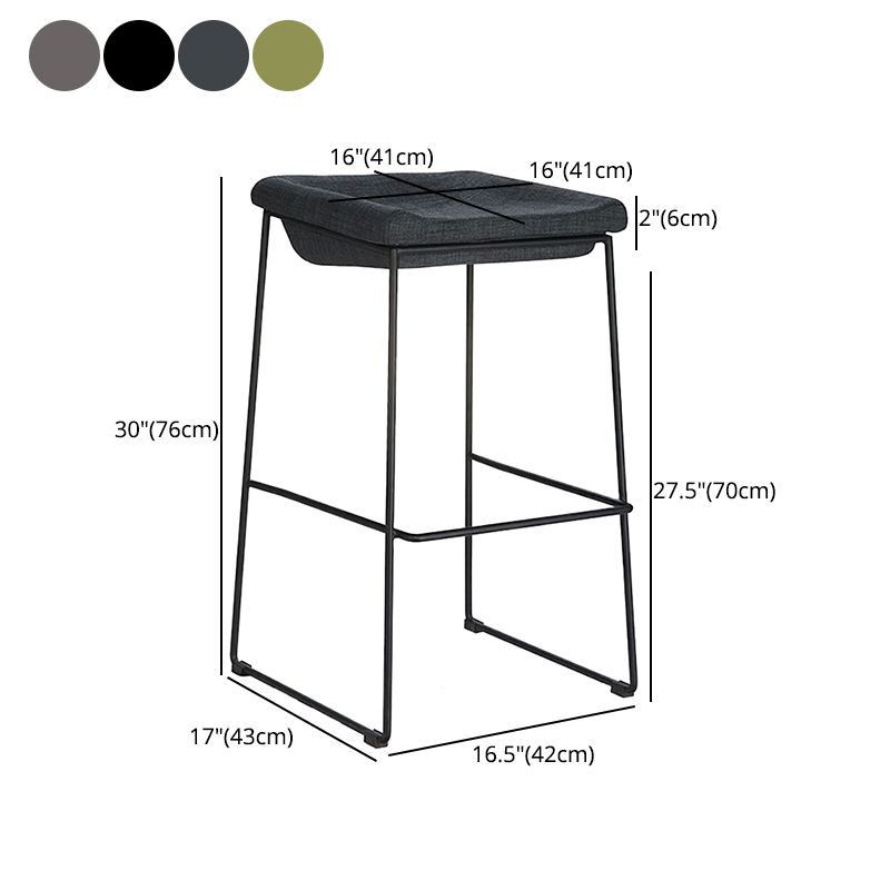 Industrial Style Barstool Indoor Metal Black 4 Legs Bar Stool for Restaurant