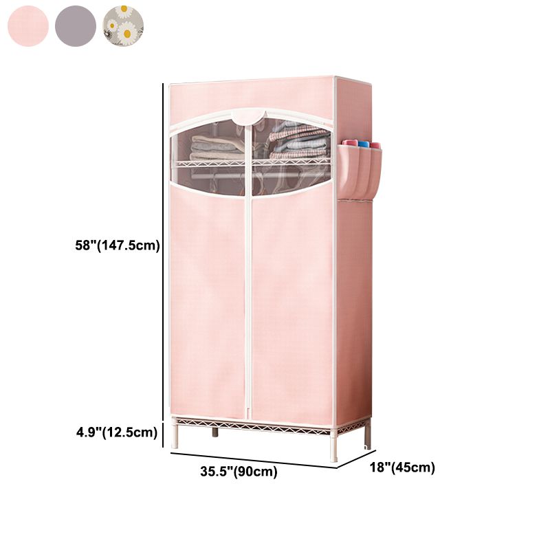 Contemporary Style Wardrobe Steel Wardrobe Closet with Shelves