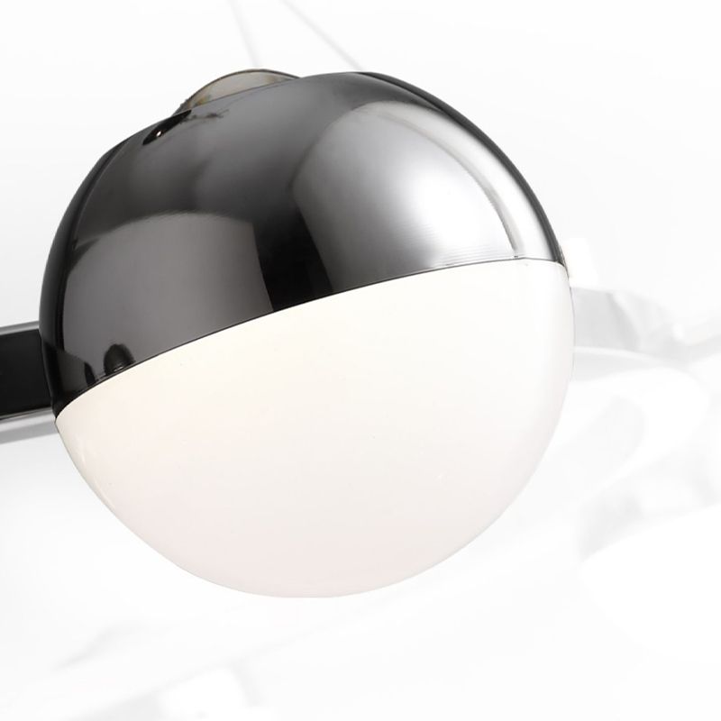 Modern Hanging Light Spherical Globe Island Light Fixture in Black for Dining Room