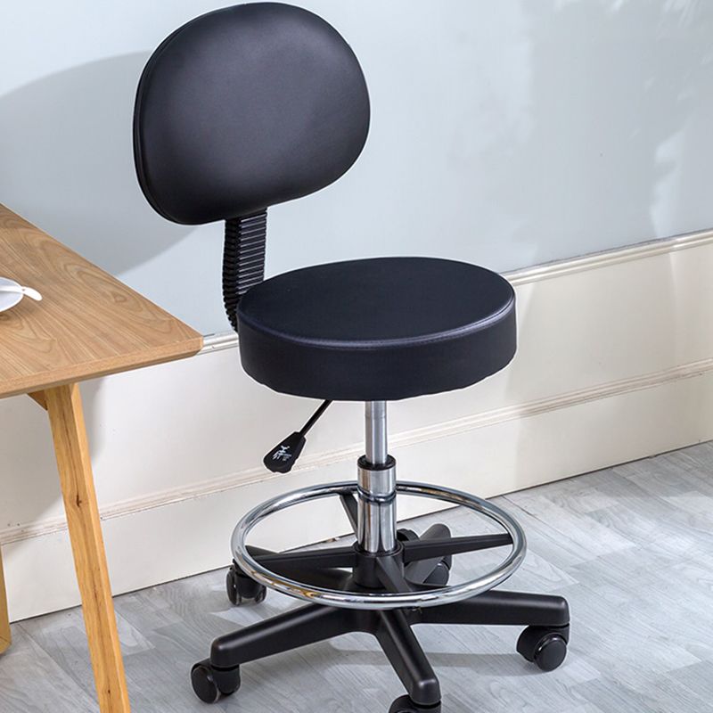 1 Pcs Scandinavian Adjustable Height Counter Stools Metal Black Bar Stools with Footrest