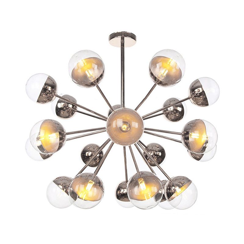 Semi-encastré Globe pour salle à manger, verre blanc/transparent/gris fumée, 9/12/15 lumières, luminaire semi-encastré contemporain en cuivre/chrome/or