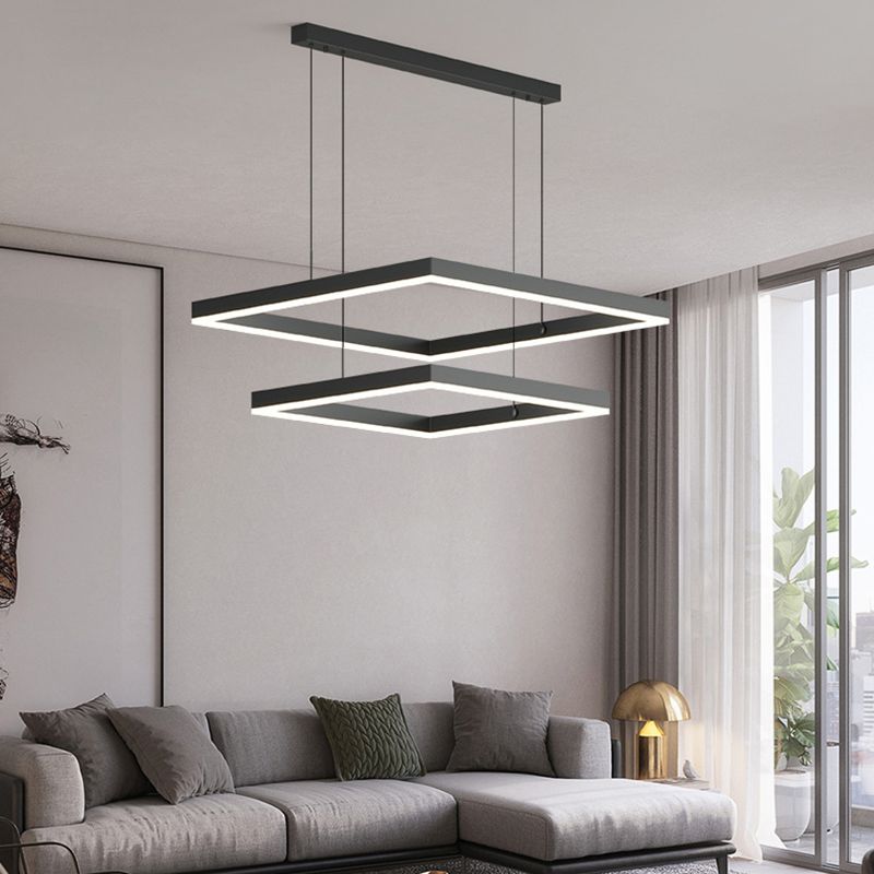 Moderno minimalismo a ciondolo a pendente a pendente chandelier kit di luce sospesa in metallo per soggiorno