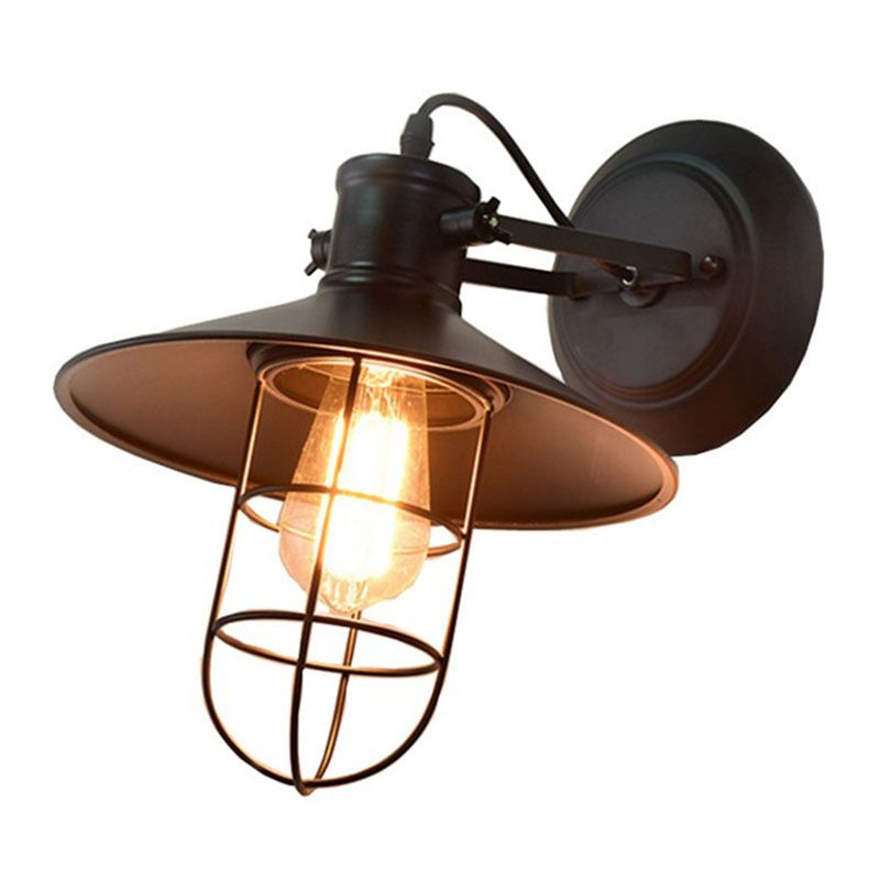 Industrial Style Wall Light Fixture Metallic Shade Light Sconce Light Fixture