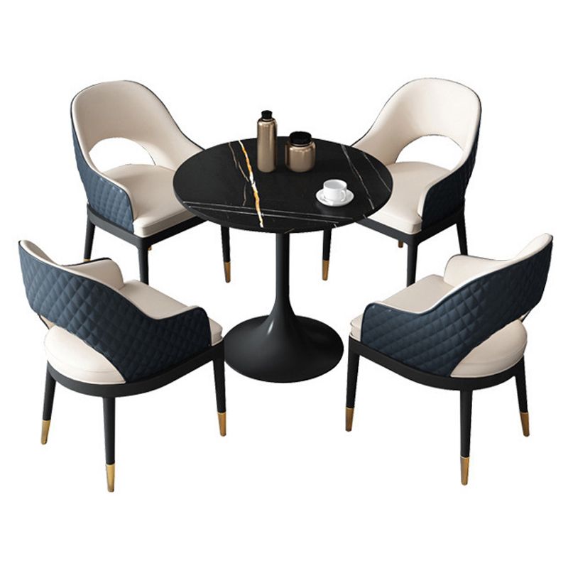 Modern Sintered Stone Dining Table Round Dining Room Table for Kitchen