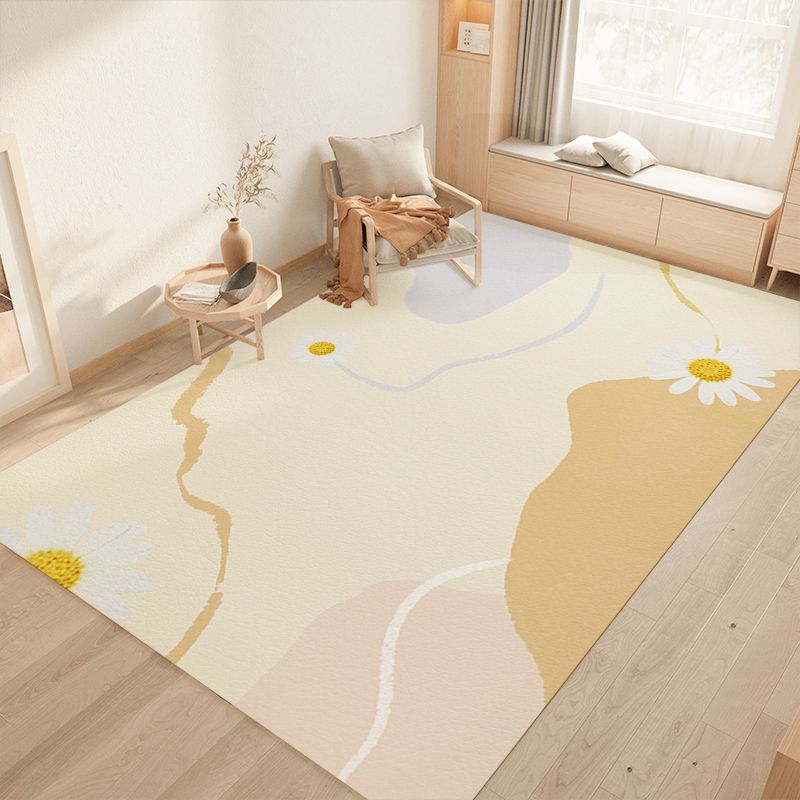 Simplicity Area Rug Simple Rug Polyester Non-Slip Area Rug for Bedroom