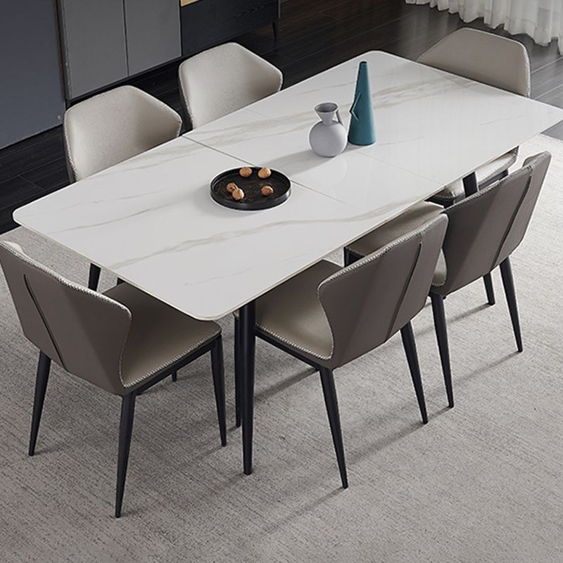 Simplicity Rectangle Home Fixed Desk Extendable Sintered Stone Dining Table
