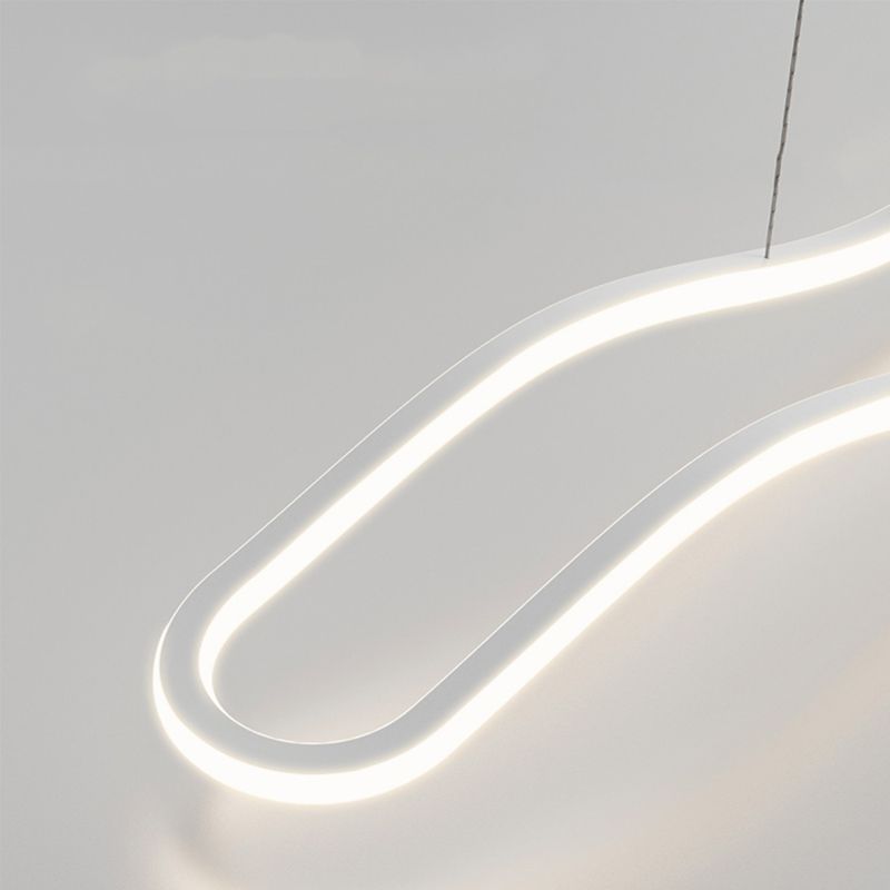 Modern Creative Style Hanging Lamp Linear Metal Island Light Fixture for Kitchen