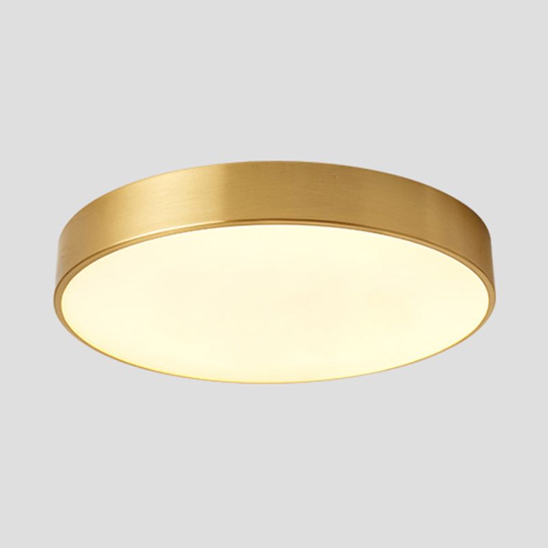 Metal Geometric Shade Flush Ceiling Light Modern Style 1 Light Flush Mount Fixture in Gold